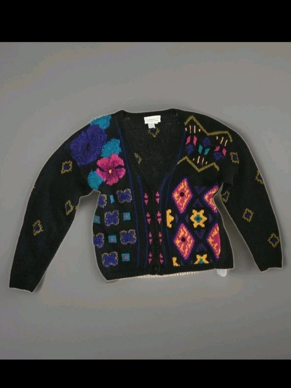 Vintage Jennifer Reed Hand Knit Cardigan M
